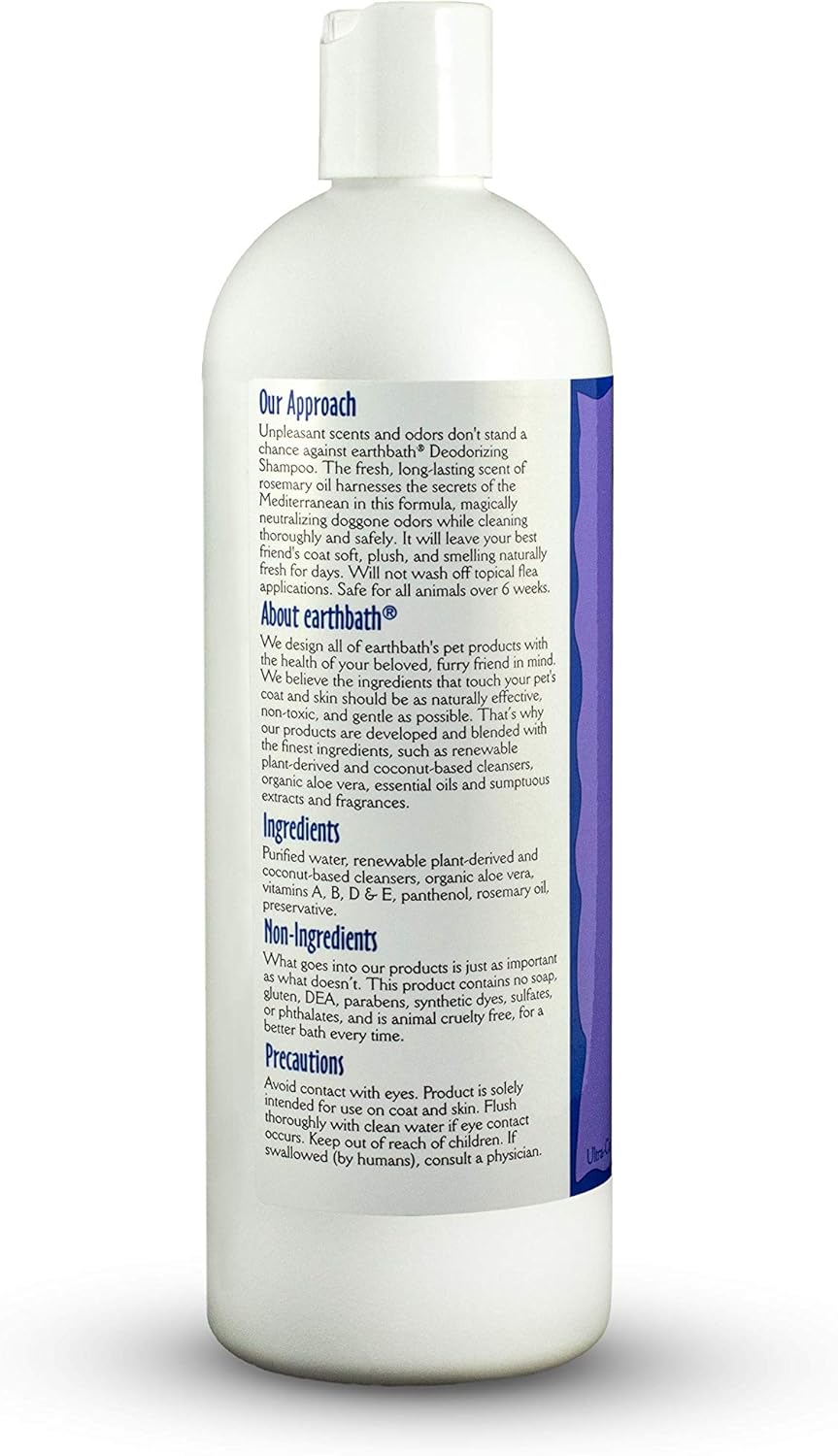 Earthbath Natural Mediterranean Magic Deodorising Shampoo With Rosemary Scent, 16Oz