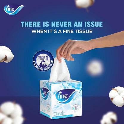 Fine Cubic Facial Tissue, 1 box of 100 sheets x 2 Ply