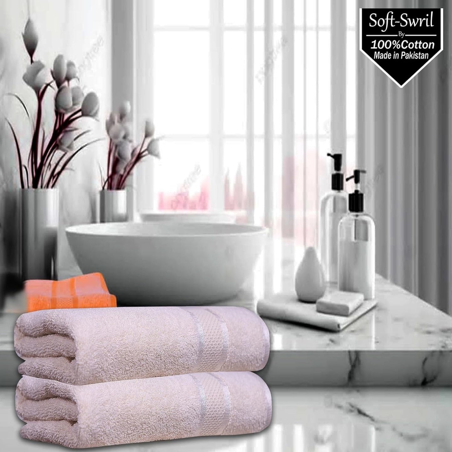 Soft-Swril Premium Sky-Blue Bath Towel 500 GSM 100% Cotton 27x54 Inches Pack of 1,Ultra Super Soft Quick Dry Highly Absorbent - Soft Hotel Quality for Bath and Spa