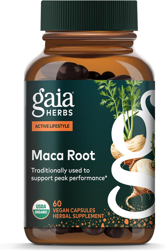 Gaia Herbs Maca Root - Caffeine-Free Natural Energy Supplement 60