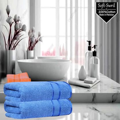 Soft-Swril Premium Sky-Blue Bath Towel 500 GSM 100% Cotton 27x54 Inches Pack of 1,Ultra Super Soft Quick Dry Highly Absorbent - Soft Hotel Quality for Bath and Spa