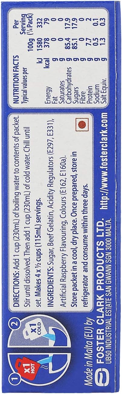 Foster Clarks Raspberry Jelly 80g