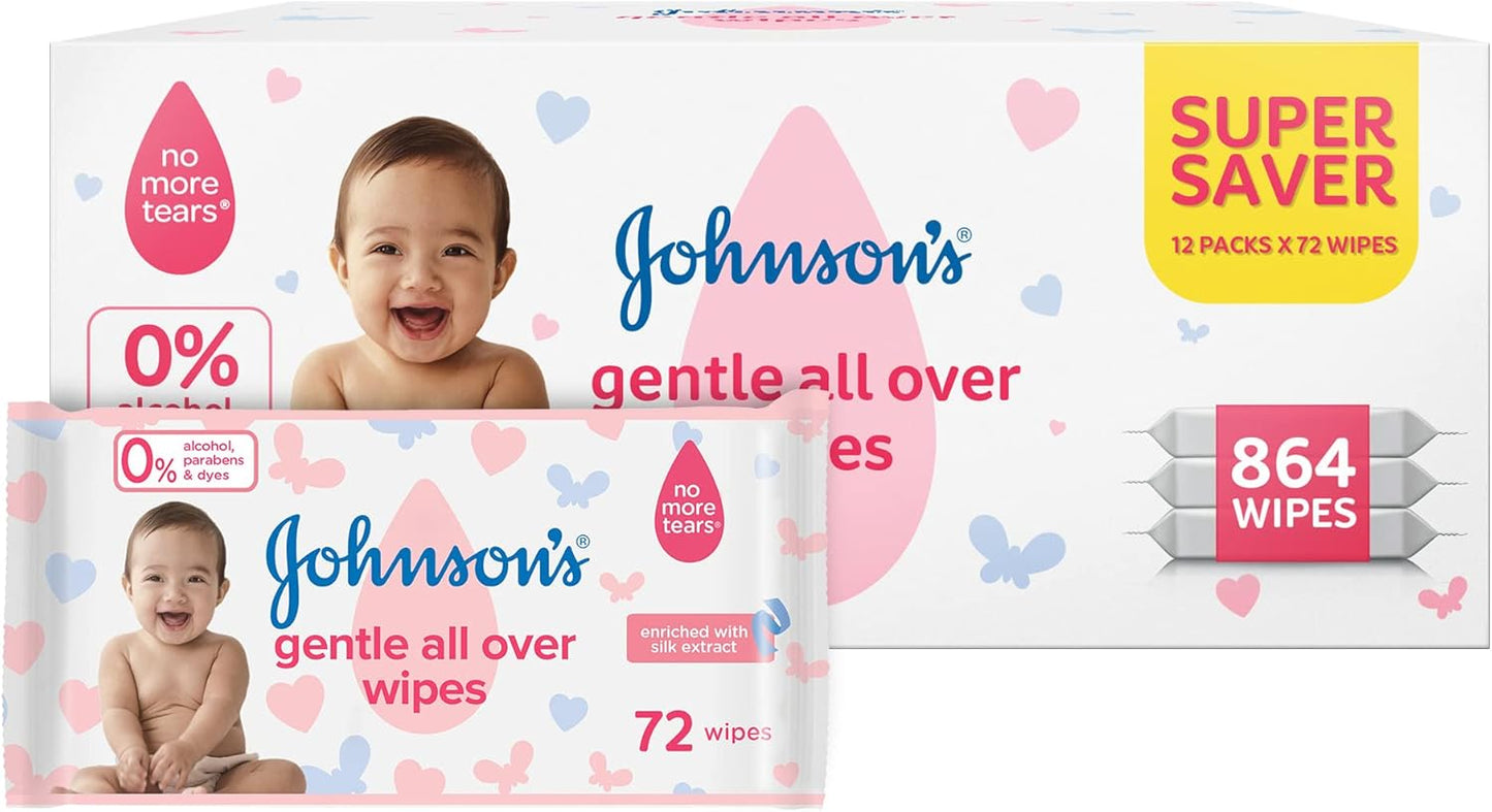 Johnson's Baby Wipes 2+1 (72) wipes