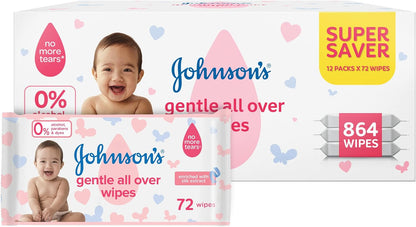 Johnson's Baby Wipes 2+1 (72) wipes