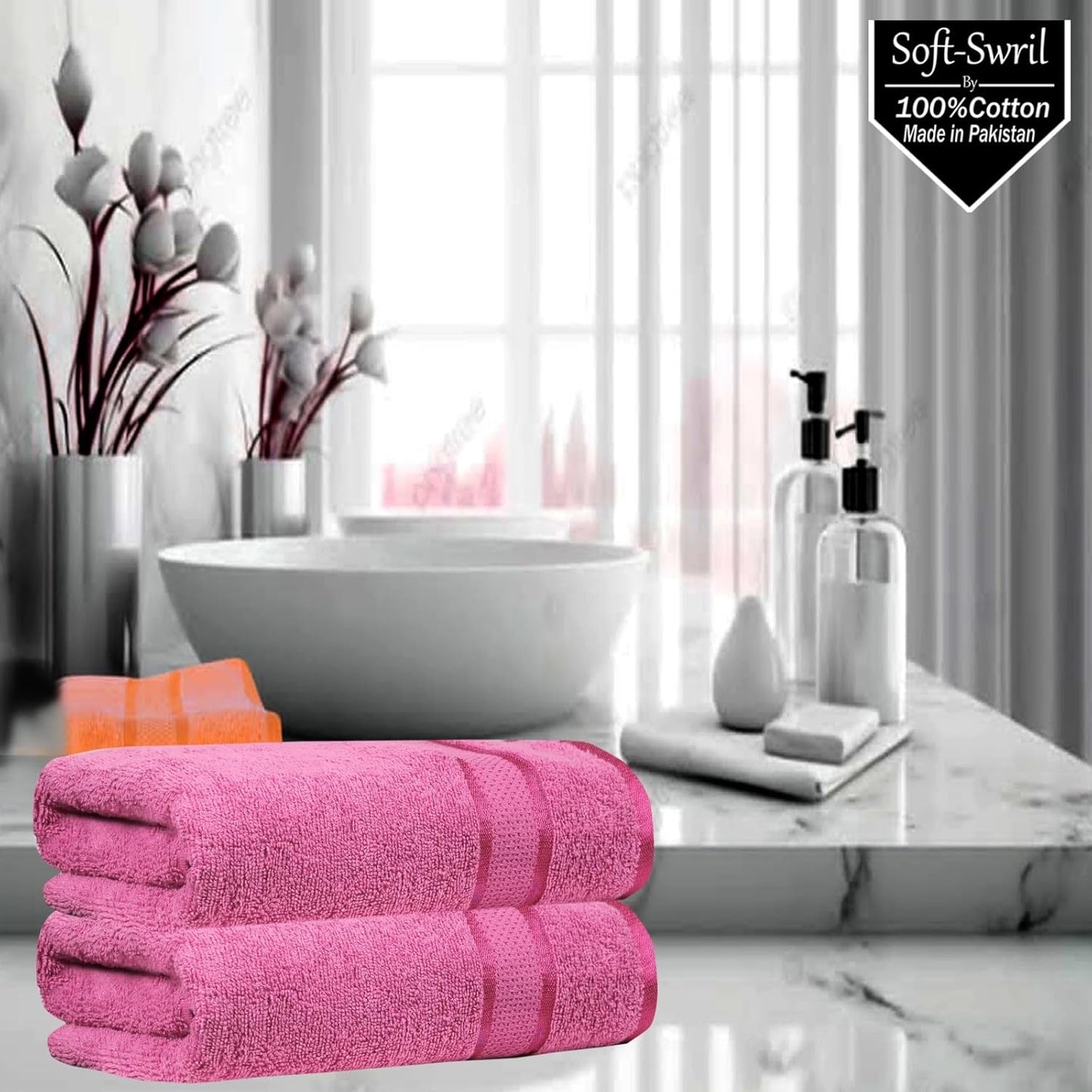 Soft-Swril Premium Sky-Blue Bath Towel 500 GSM 100% Cotton 27x54 Inches Pack of 1,Ultra Super Soft Quick Dry Highly Absorbent - Soft Hotel Quality for Bath and Spa