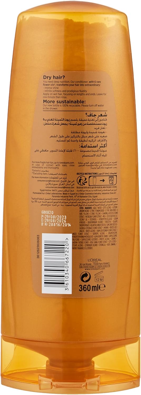 L’Oréal Paris Elvive Extraordinary Oil Shampoo 400ml + Conditioner 360 ml For Dry Hair