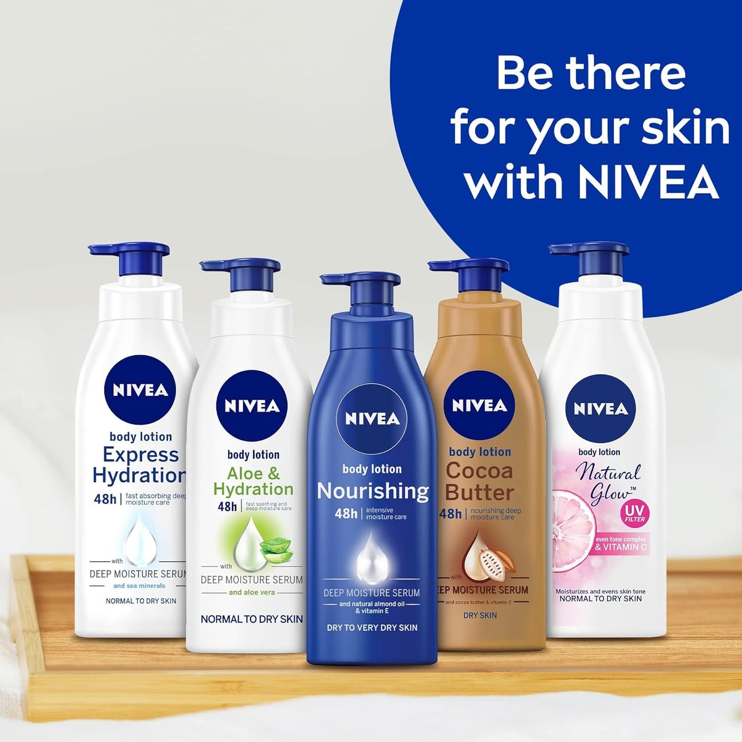 NIVEA Body Lotion for Normal to Dry Skin, Express Hydration, with Deep Moisture Serum and Sea Minerals, 48H Moisture Care, 400ml