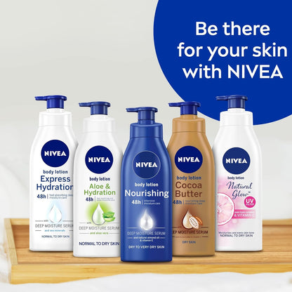 NIVEA Body Lotion for Normal to Dry Skin, Express Hydration, with Deep Moisture Serum and Sea Minerals, 48H Moisture Care, 400ml