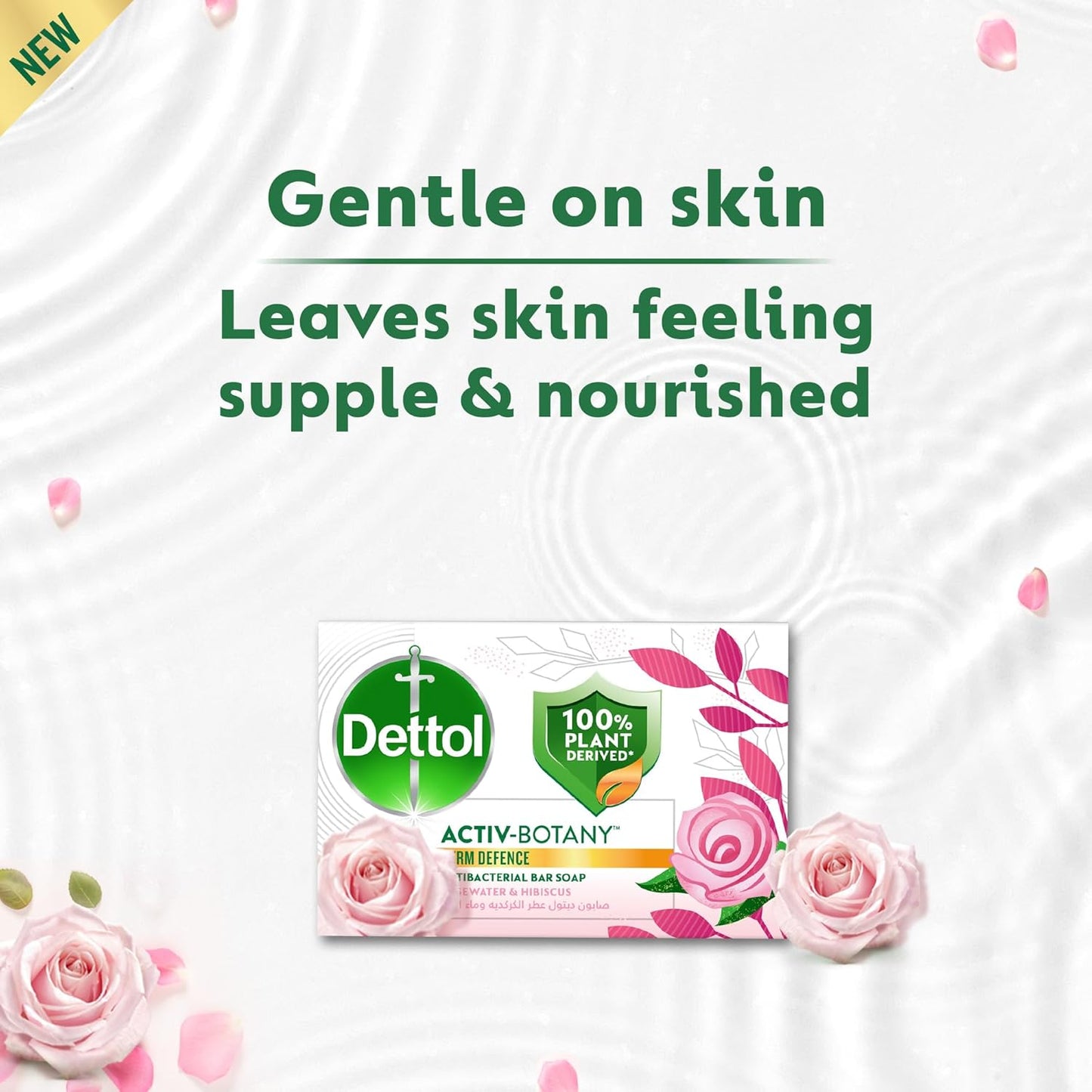 Dettol Activ-Botany Bathing Soap, Rosewater & Hibiscus Scent, 150g
