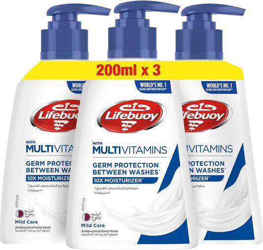 LIFEBUOY Hand Wash, Mild Care  200ml x 3