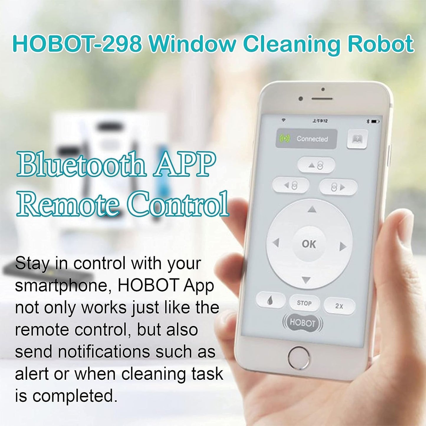 HOBOT 298 Window Cleaning Automatic Robot with Ultrasonic Water Spray