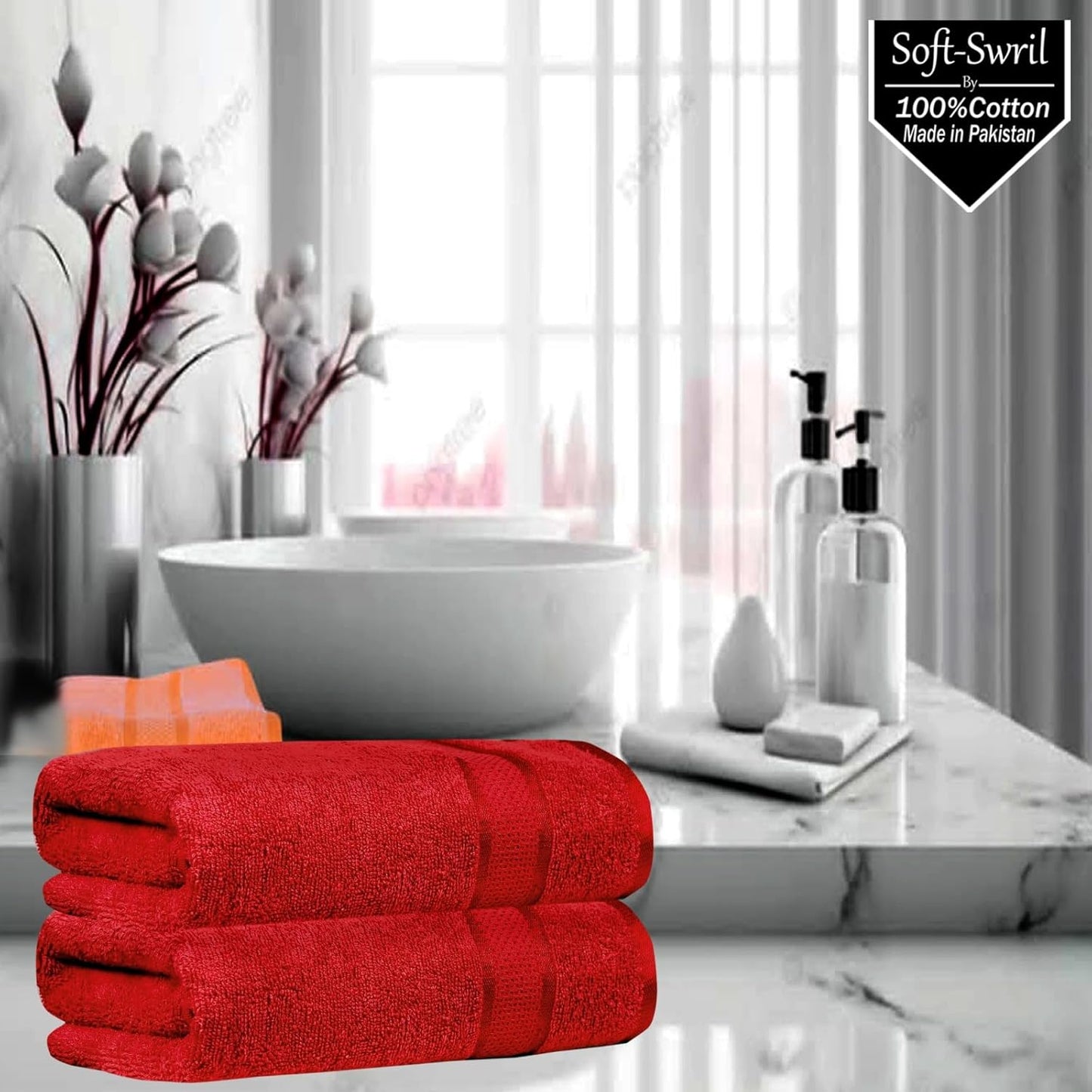 Soft-Swril Premium Sky-Blue Bath Towel 500 GSM 100% Cotton 27x54 Inches Pack of 1,Ultra Super Soft Quick Dry Highly Absorbent - Soft Hotel Quality for Bath and Spa