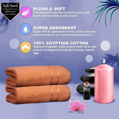 Soft-Swril Premium Sky-Blue Bath Towel 500 GSM 100% Cotton 27x54 Inches Pack of 1,Ultra Super Soft Quick Dry Highly Absorbent - Soft Hotel Quality for Bath and Spa