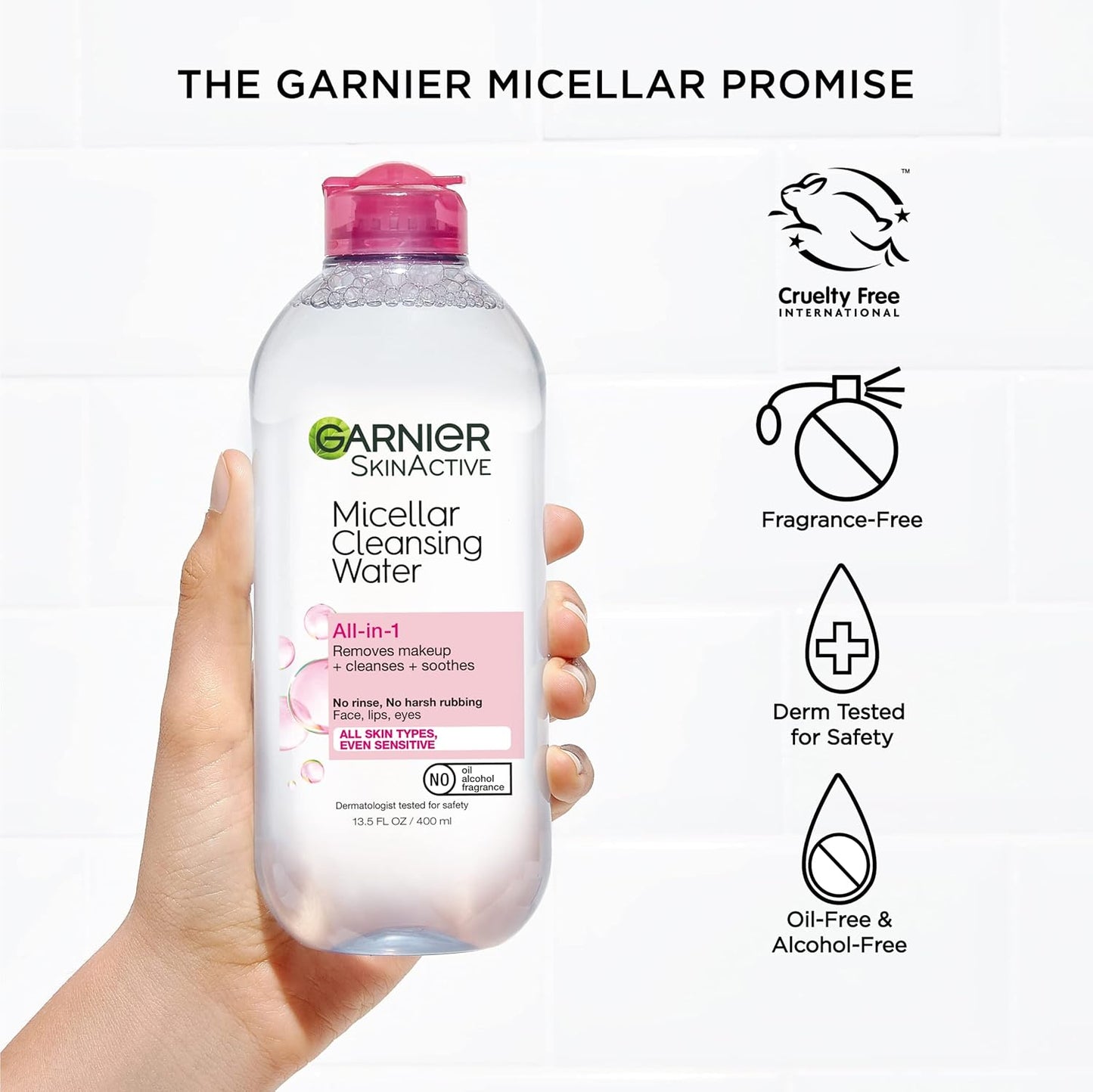 Garnier SkinActive Micellar Cleansing Water, For All Skin Types, 400ml Pack of 3
