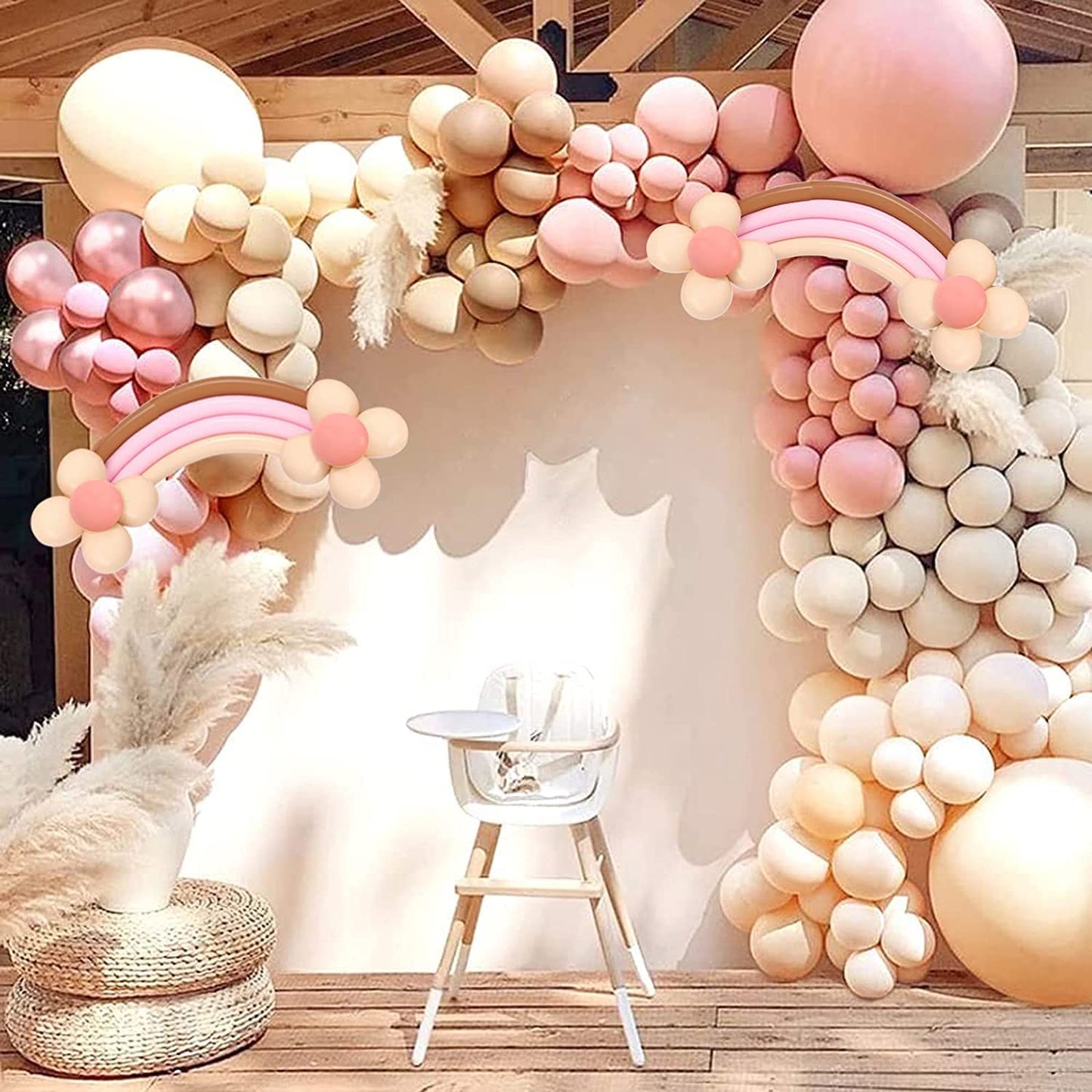 Black,Gold Balloons and Paper Pom Poms Party Supplies for Birthday Decoration With Pale Champagne Metallic Foil Fringe Tinsel Curtain Happy Birthday Party Decoration Backdrop,Black Decoration Kit