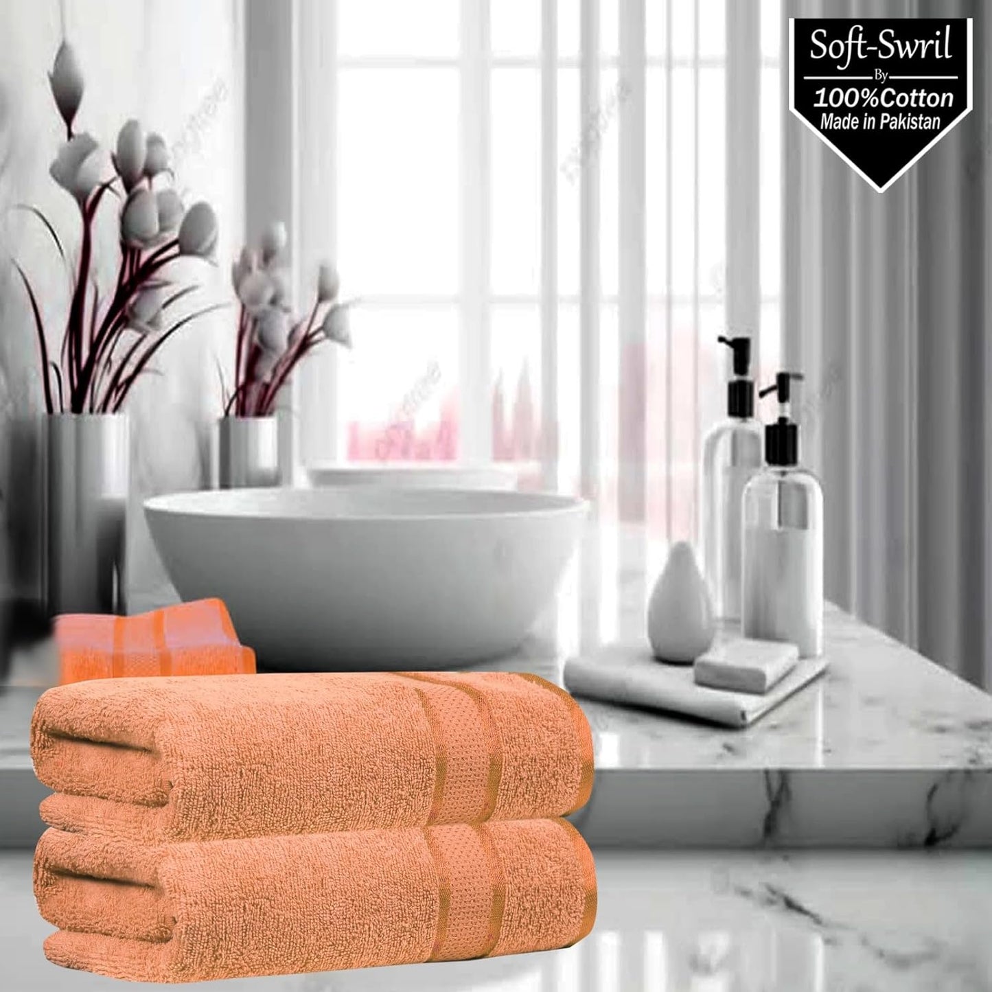 Soft-Swril Premium Sky-Blue Bath Towel 500 GSM 100% Cotton 27x54 Inches Pack of 1,Ultra Super Soft Quick Dry Highly Absorbent - Soft Hotel Quality for Bath and Spa