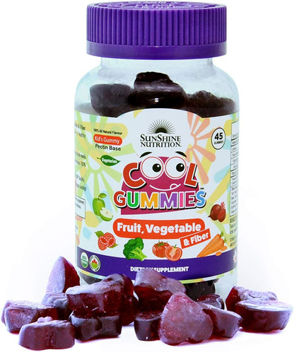 Sunshine Nutrition Cool Gummies With Fruit Vegetable & Fiber For Adults, 45 Gummies