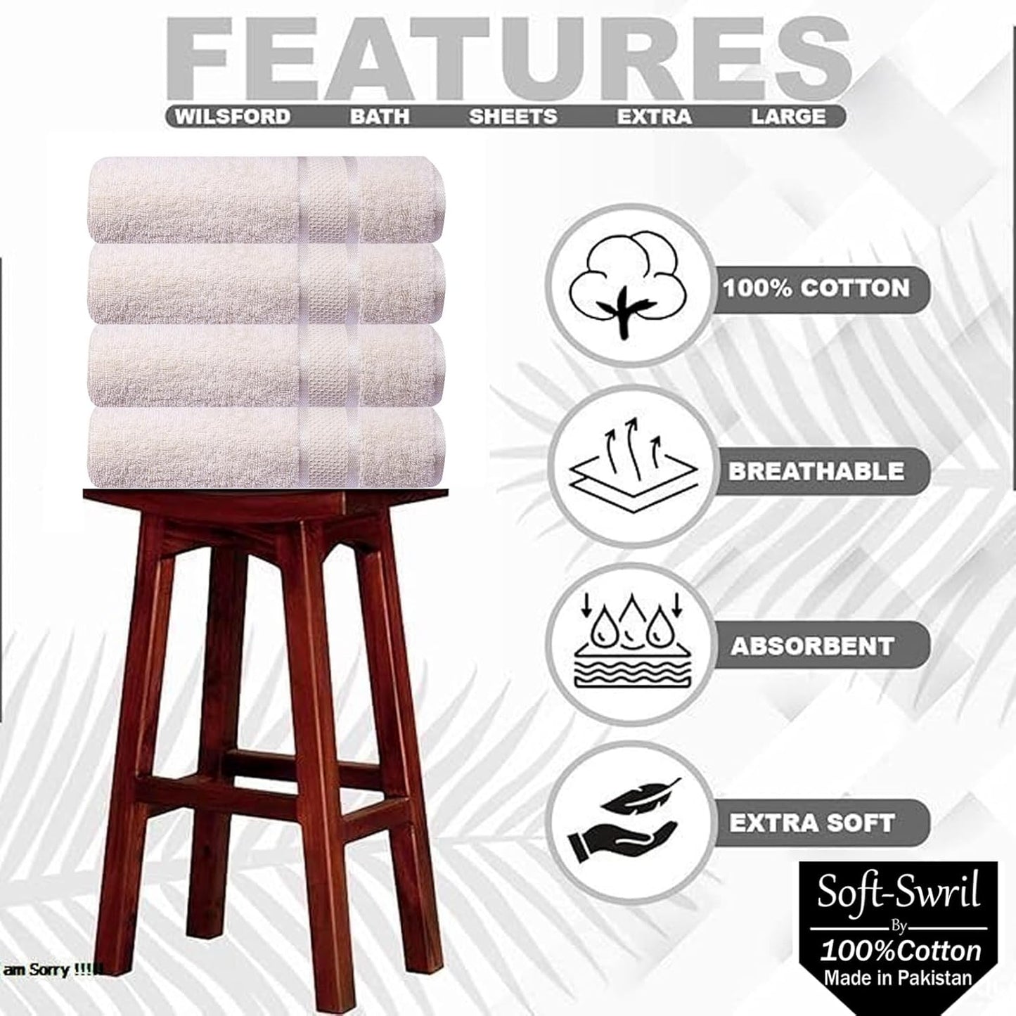 Soft-Swril Premium Sky-Blue Bath Towel 500 GSM 100% Cotton 27x54 Inches Pack of 1,Ultra Super Soft Quick Dry Highly Absorbent - Soft Hotel Quality for Bath and Spa