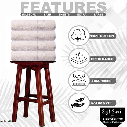 Soft-Swril Premium Sky-Blue Bath Towel 500 GSM 100% Cotton 27x54 Inches Pack of 1,Ultra Super Soft Quick Dry Highly Absorbent - Soft Hotel Quality for Bath and Spa