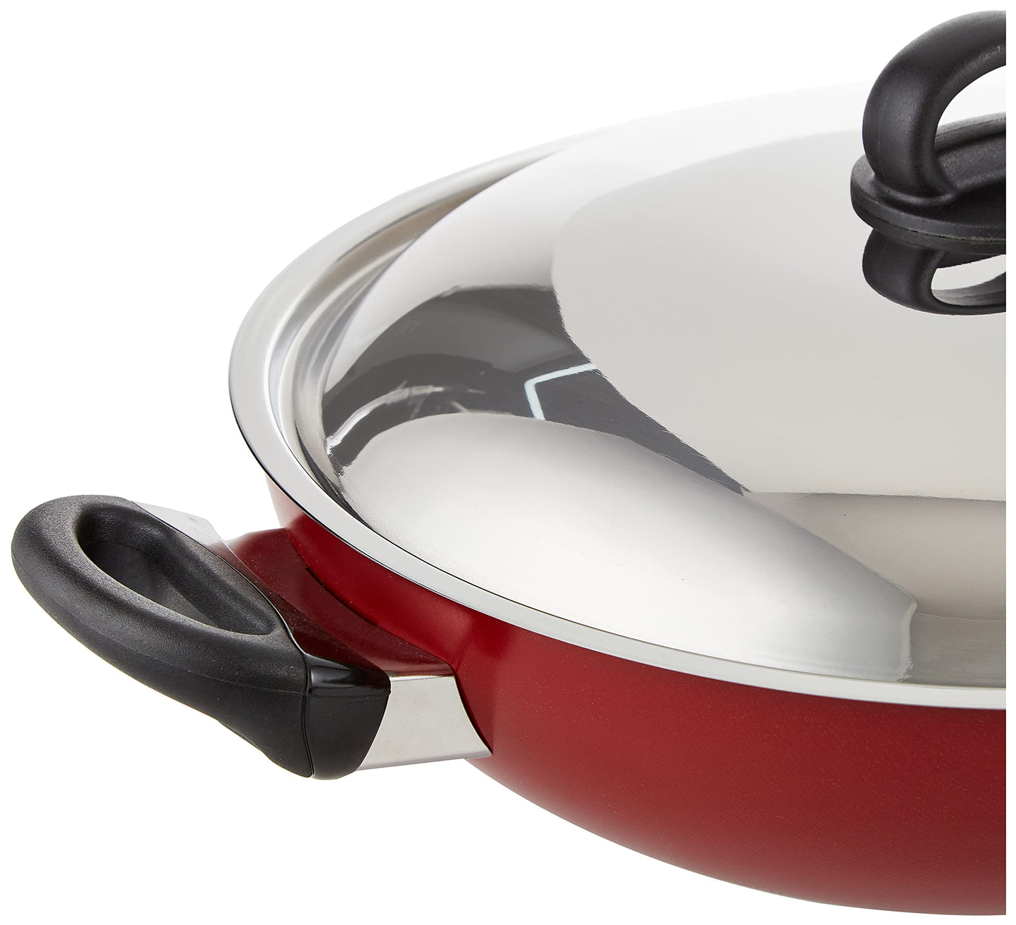 Prestige Classique 3X Ultra Tough Covered Wok Kadai, Red 12 Inch 30CM PR21500