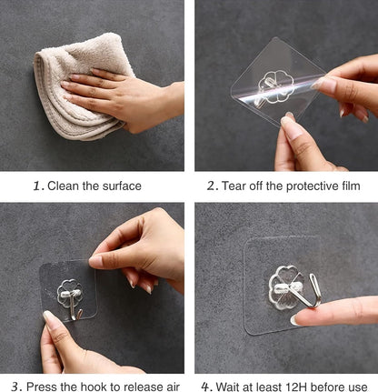 Self Adhesive Hooks,12 PCS