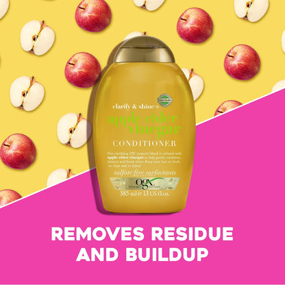 OGX Clarify & Shine+ Apple Cider Vinegar Shampoo with Anti-Dandruff Formula (1x 385ml),