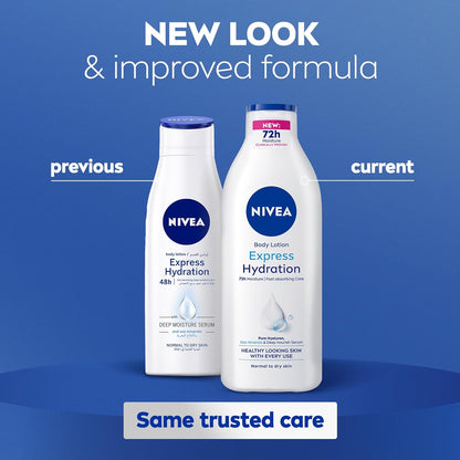 NIVEA Body Lotion for Normal to Dry Skin, Express Hydration, with Deep Moisture Serum and Sea Minerals, 48H Moisture Care, 400ml