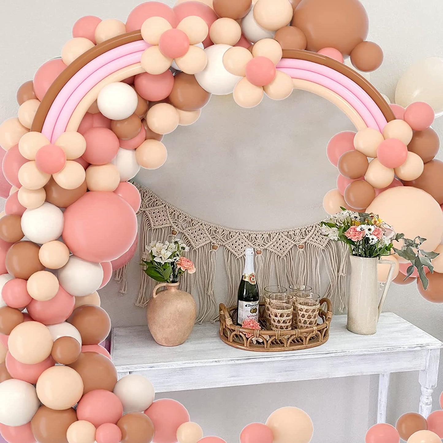 Black,Gold Balloons and Paper Pom Poms Party Supplies for Birthday Decoration With Pale Champagne Metallic Foil Fringe Tinsel Curtain Happy Birthday Party Decoration Backdrop,Black Decoration Kit