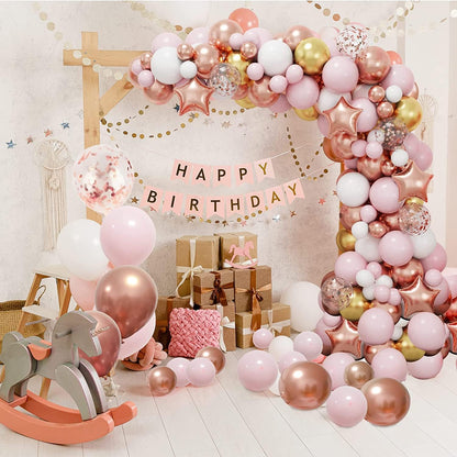 Black,Gold Balloons and Paper Pom Poms Party Supplies for Birthday Decoration With Pale Champagne Metallic Foil Fringe Tinsel Curtain Happy Birthday Party Decoration Backdrop,Black Decoration Kit