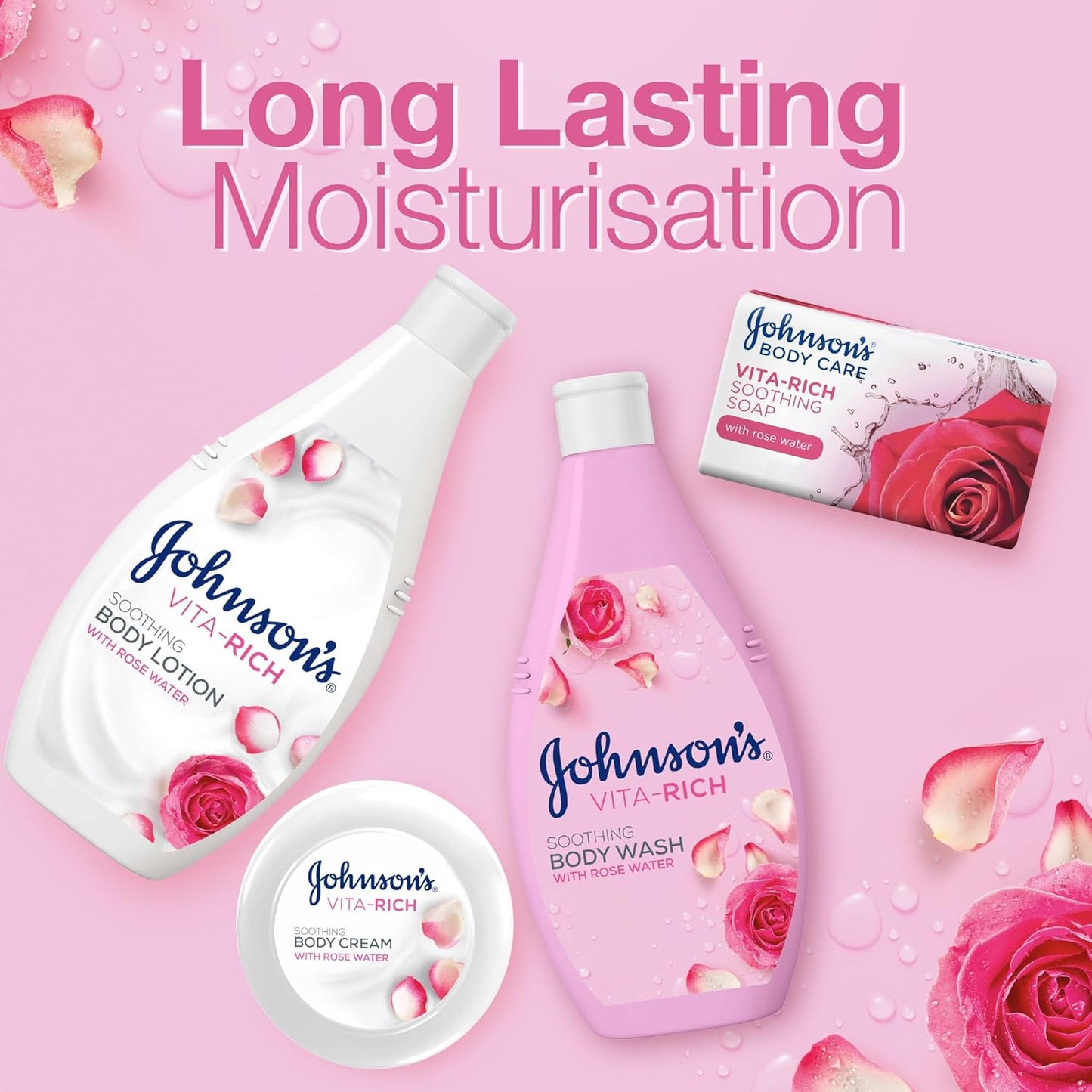 Johnson & Johnson Vita-Rich Soothing Rose Water Body Lotion (2x 400ml)