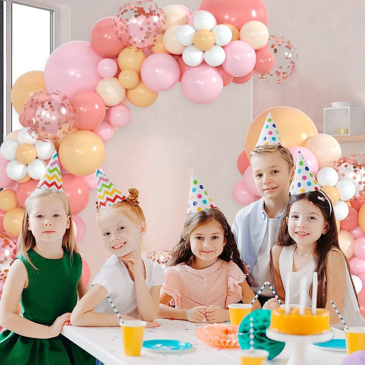 Black,Gold Balloons and Paper Pom Poms Party Supplies for Birthday Decoration With Pale Champagne Metallic Foil Fringe Tinsel Curtain Happy Birthday Party Decoration Backdrop,Black Decoration Kit