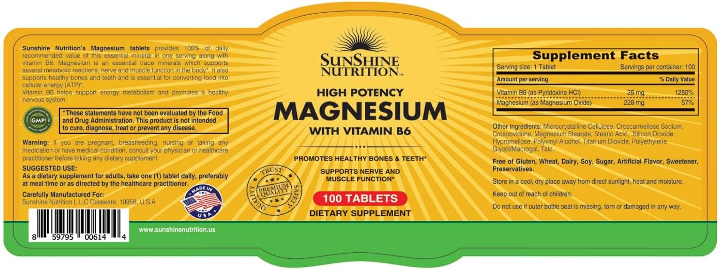 Magnesium with Vit B6 100tabs