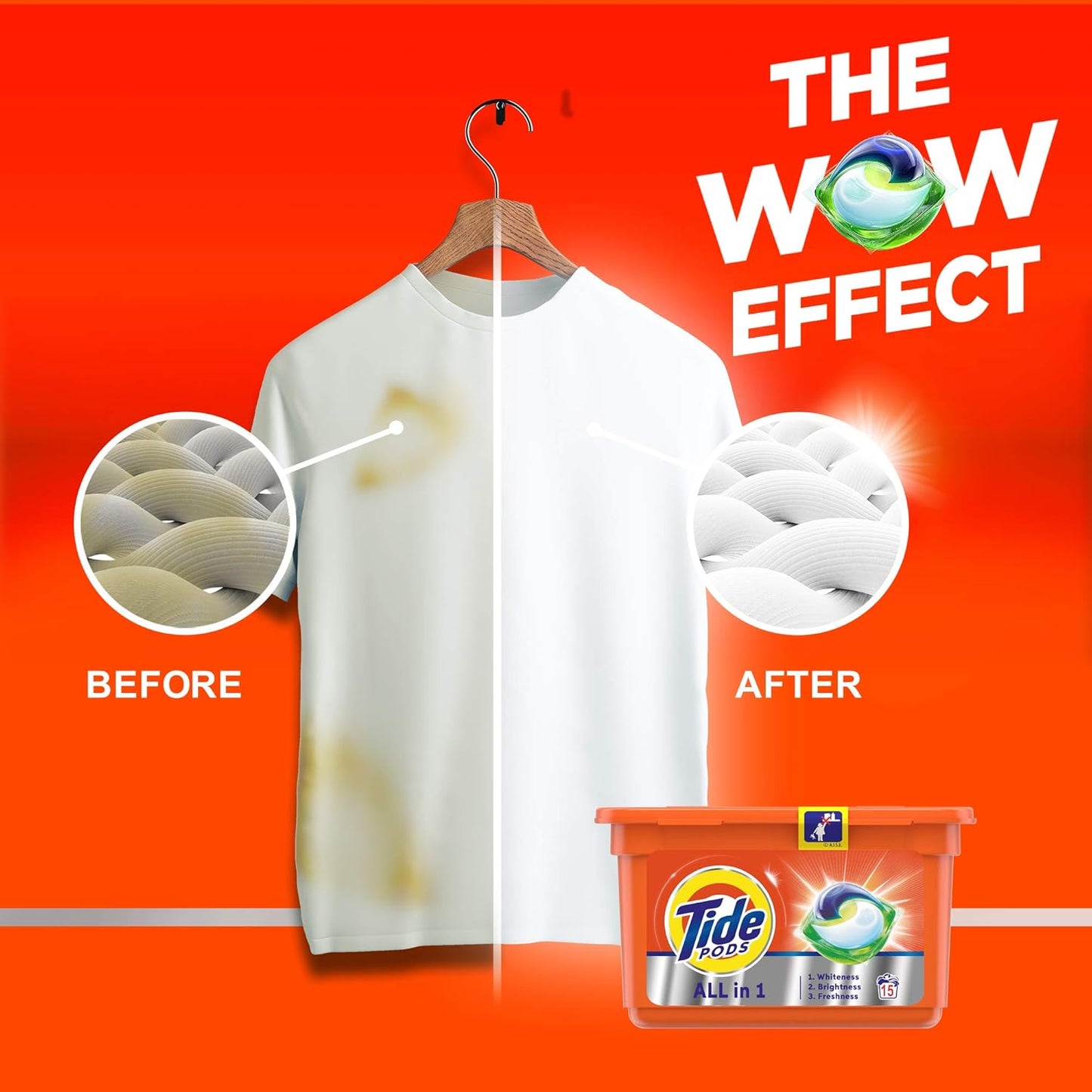 Tide Wow All in 1 Pods Original Scent, 15 Count