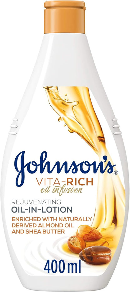 Johnson's Vita-Rich Oil-In-Lotion Rejuvenating Body Lotion, 2x400ml