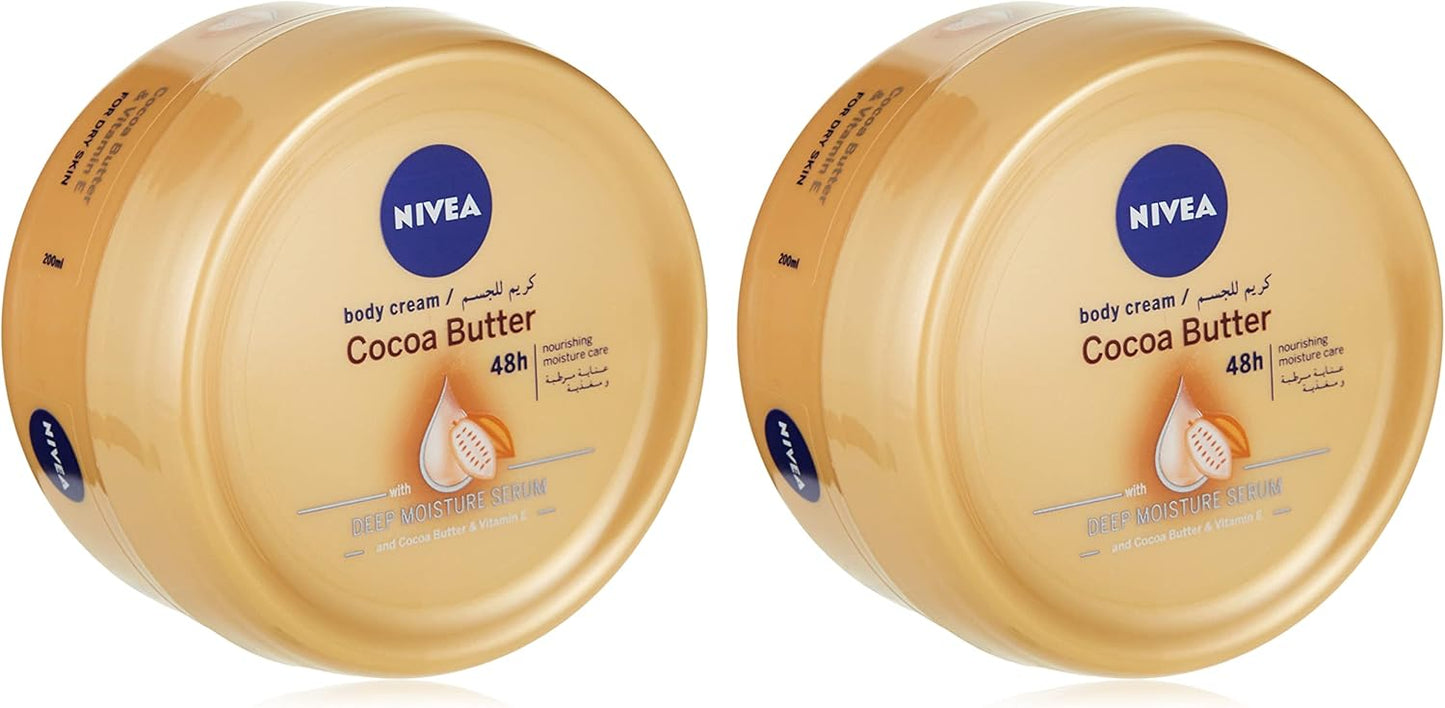 NIVEA Body Lotion for Dry Skin, Cocoa Butter, 5in1 Complete Care, 48H Deep Moisture, 2x400ml, Pack of 2