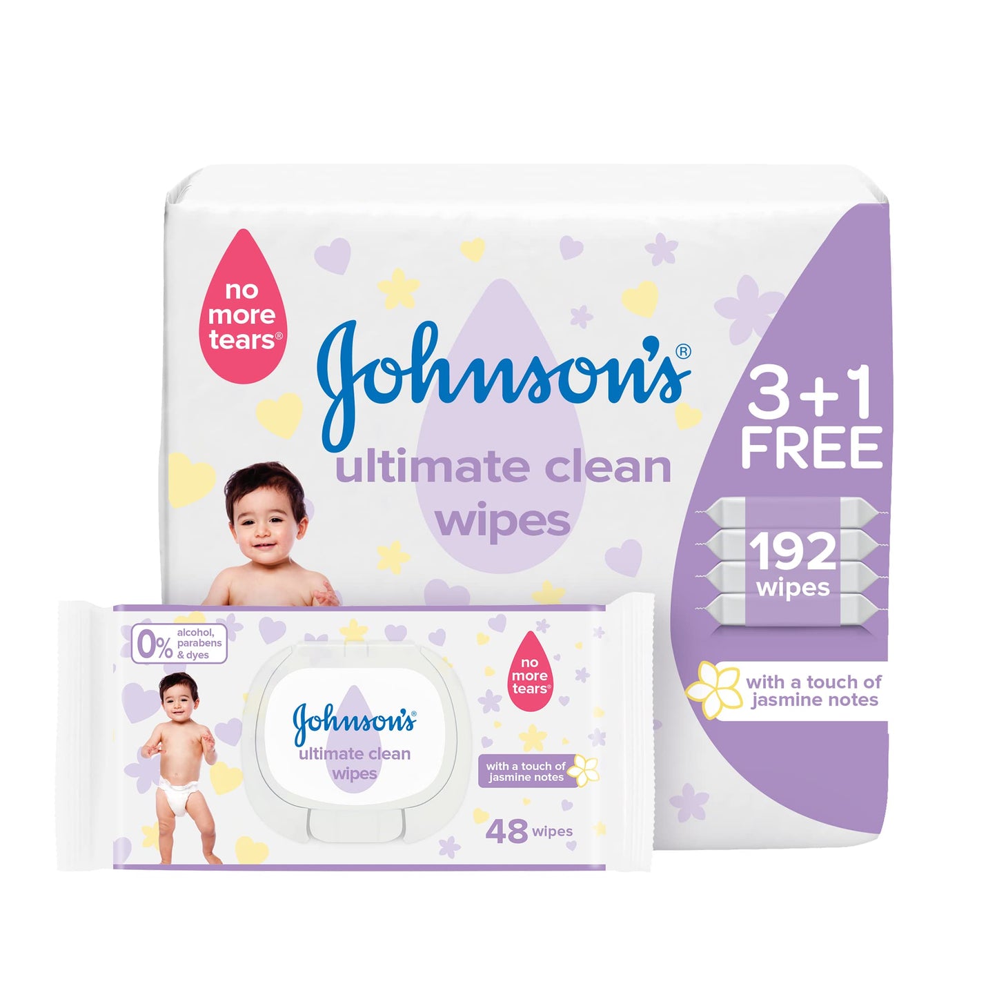 Johnson's Baby Wipes, Ultimate Clean, Pack of 48 Wipes
