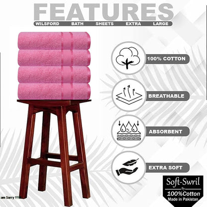 Soft-Swril Premium Sky-Blue Bath Towel 500 GSM 100% Cotton 27x54 Inches Pack of 1,Ultra Super Soft Quick Dry Highly Absorbent - Soft Hotel Quality for Bath and Spa