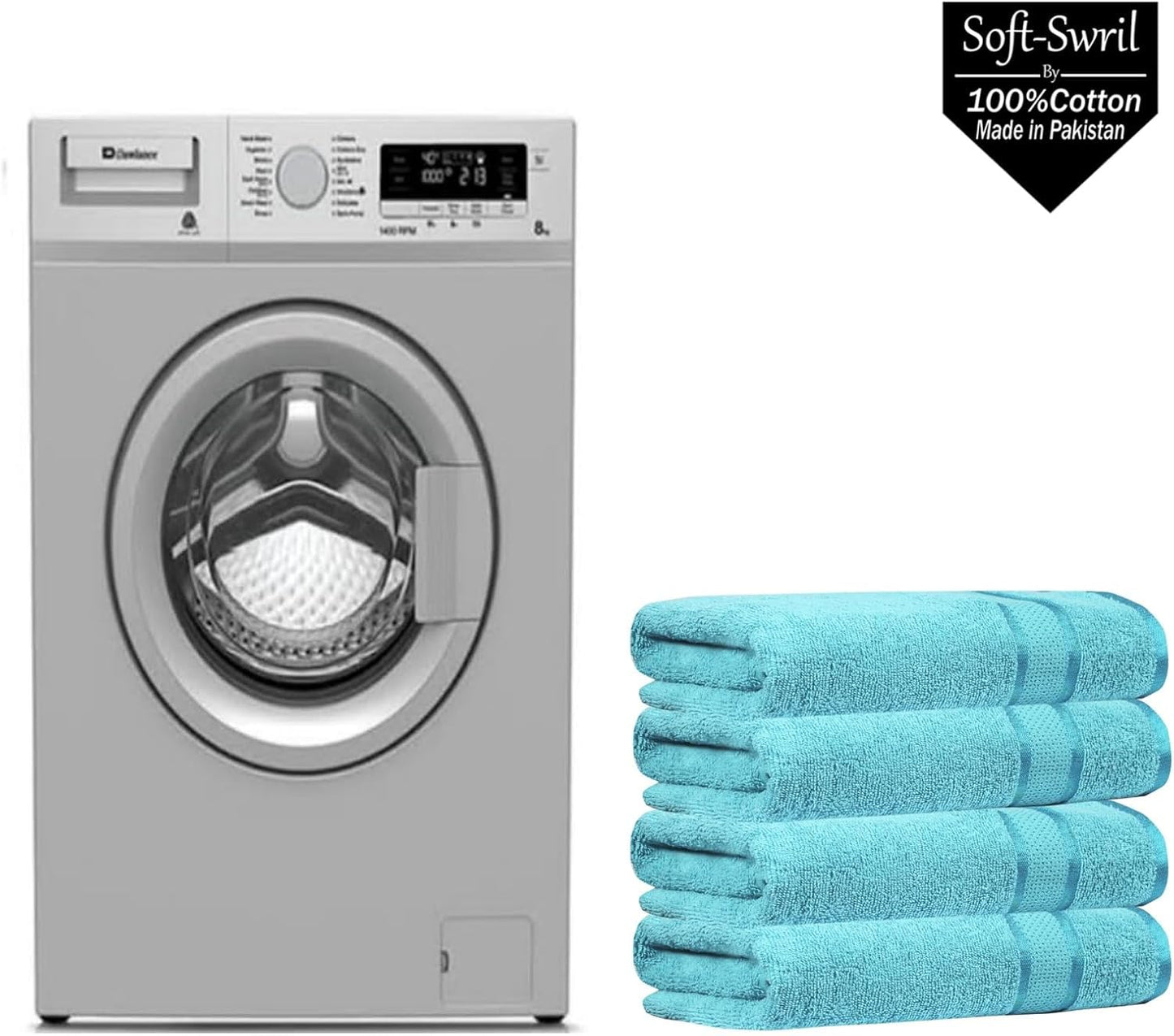 Soft-Swril Premium Sky-Blue Bath Towel 500 GSM 100% Cotton 27x54 Inches Pack of 1,Ultra Super Soft Quick Dry Highly Absorbent - Soft Hotel Quality for Bath and Spa