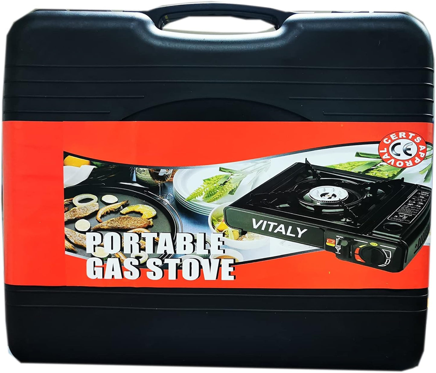 Kenco Vitaly Portable Gas Stove, Black Butane Stove, For Camping, Barbecue, Emergency Gear.