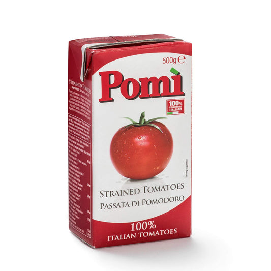 Pomi Passata, ,Made from 100% Strained Italian Tomatoes, Authentic Italian Tomato Puree - 500 g