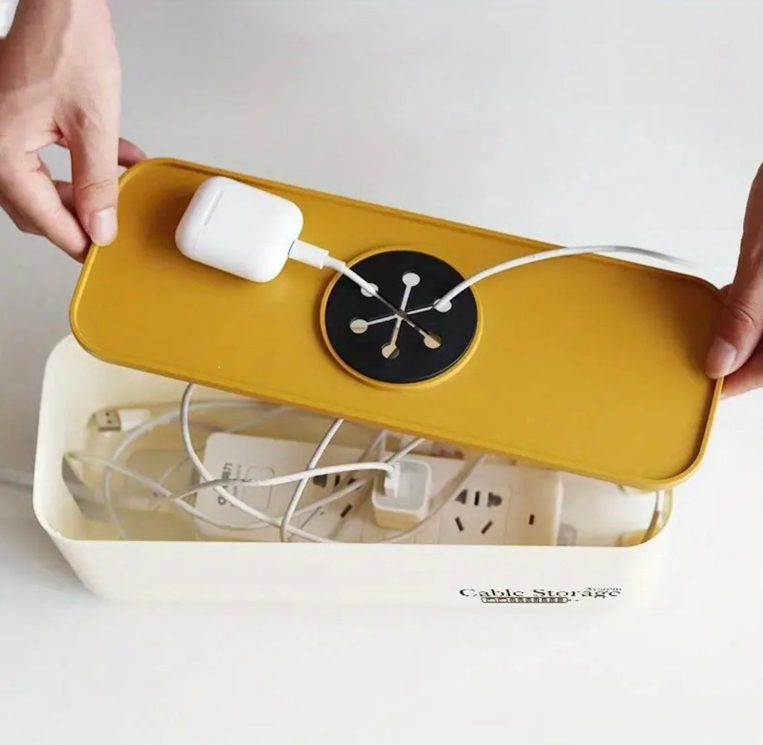 1pc Cable Storage Box, Desktop Charging Cable Data Storage Case