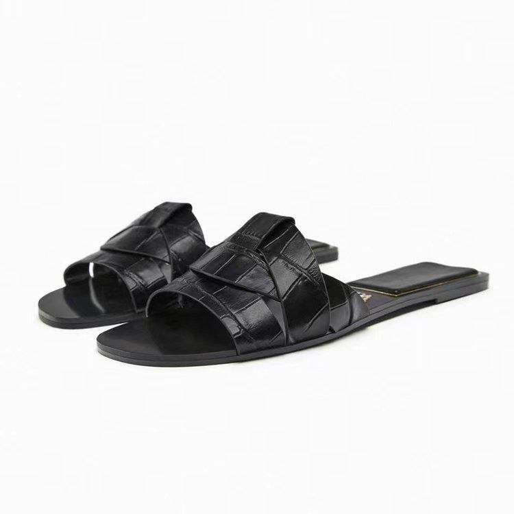 European and American style women's shoes, flat sandals, comfortable outer wear, simple style women's shoes