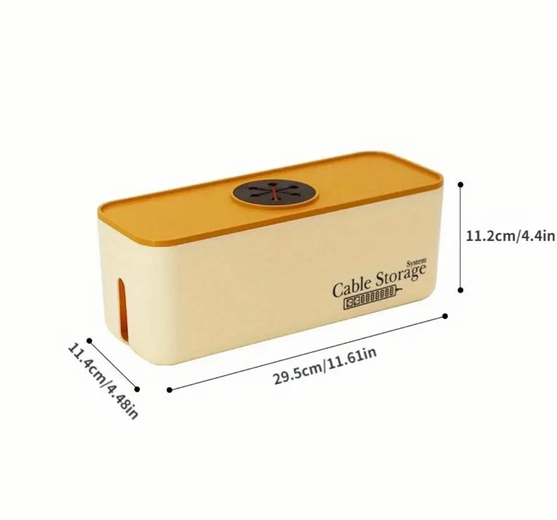 1pc Cable Storage Box, Desktop Charging Cable Data Storage Case