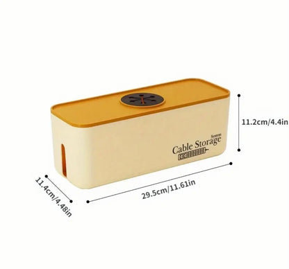 1pc Cable Storage Box, Desktop Charging Cable Data Storage Case