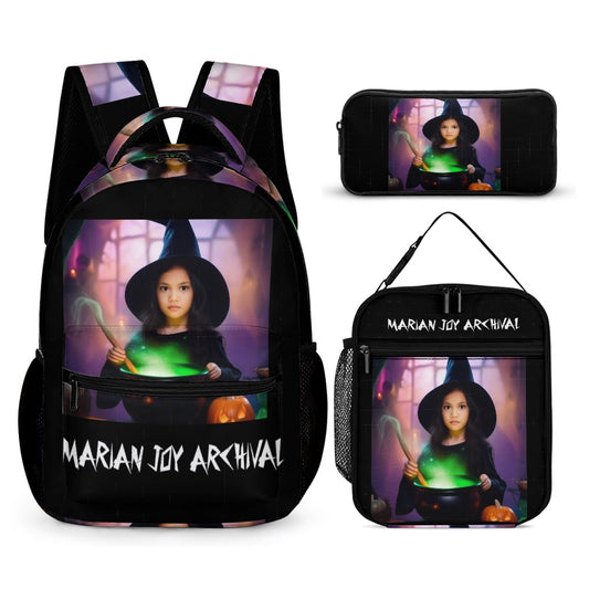 Three piece set school bag combination