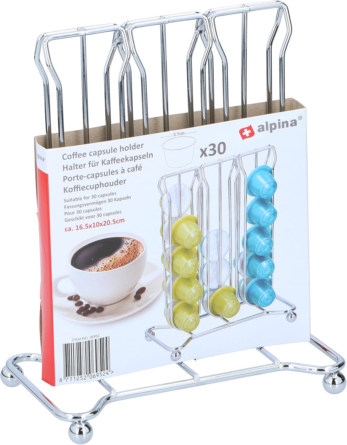 alpina coffee cup holder 16.5 x 20.5 cm chrome steel