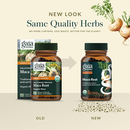 Gaia Herbs Maca Root - Caffeine-Free Natural Energy Supplement 60
