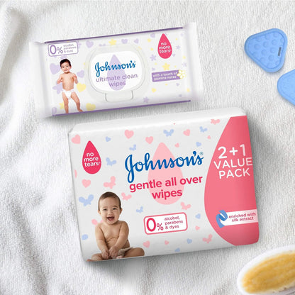 Johnson's Baby Wipes 2+1 (72) wipes