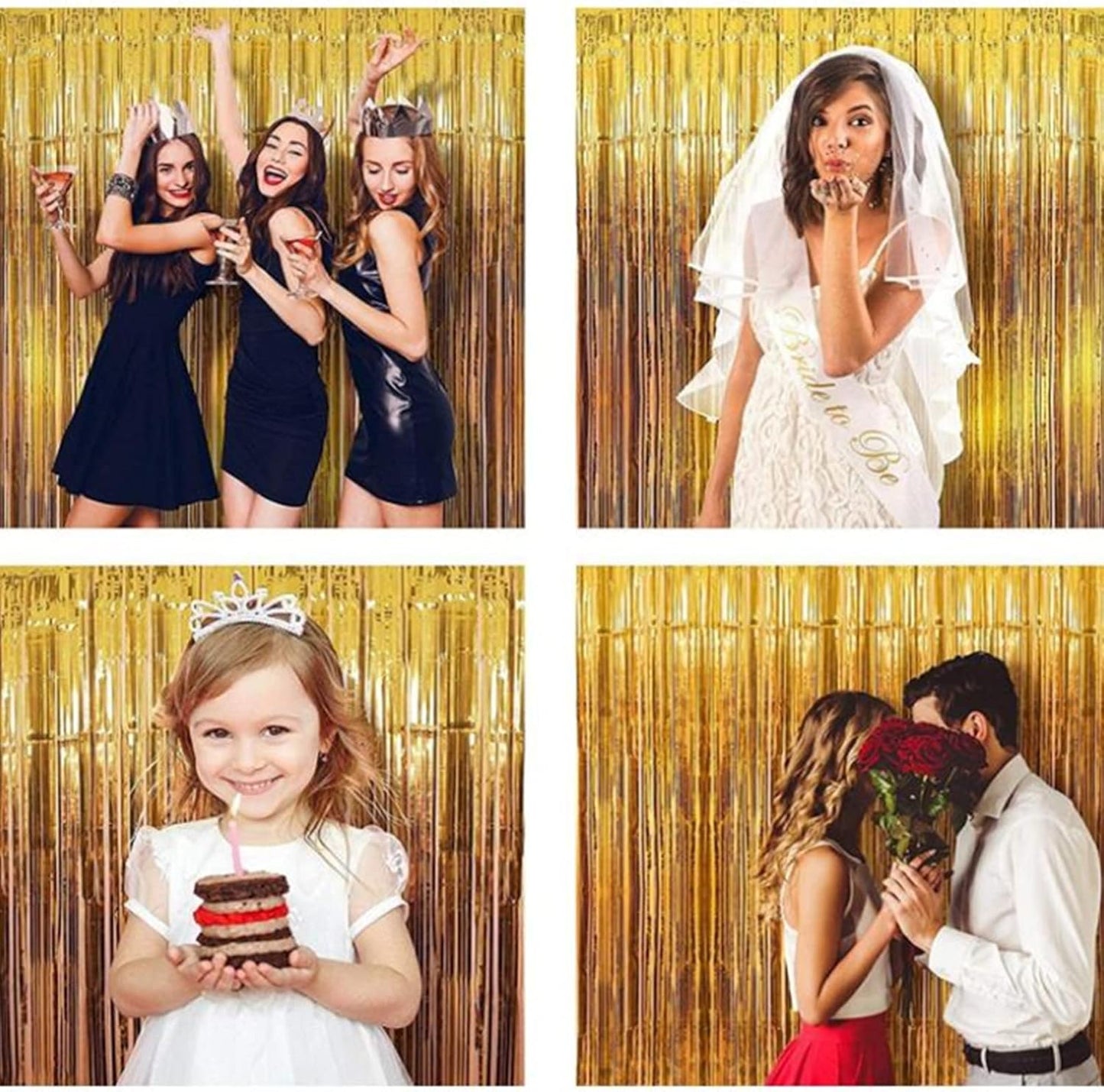 Black,Gold Balloons and Paper Pom Poms Party Supplies for Birthday Decoration With Pale Champagne Metallic Foil Fringe Tinsel Curtain Happy Birthday Party Decoration Backdrop,Black Decoration Kit