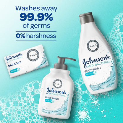 Johnson’S Bar Soap, Anti-Bacterial, Sea Salts, 125G, Pack Of 4